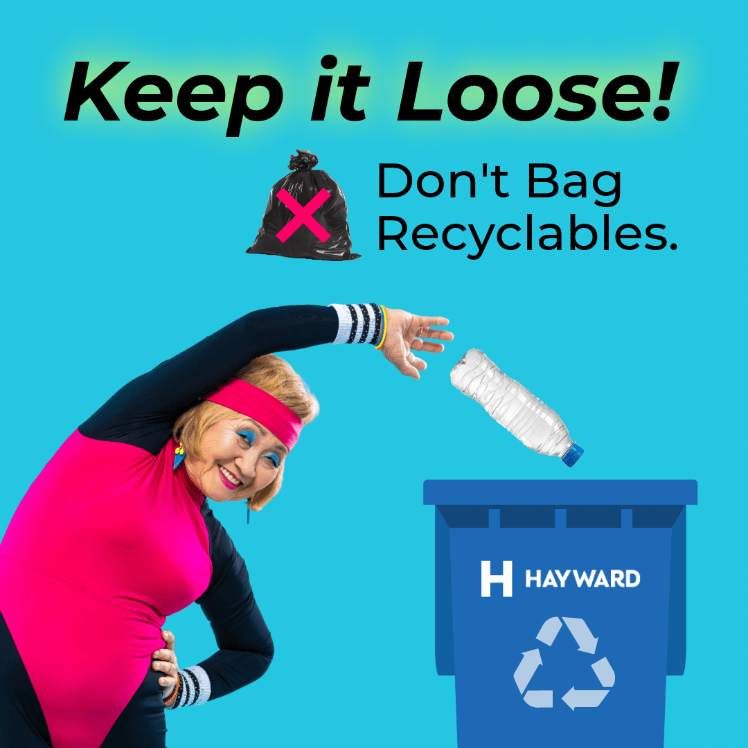 stylish 70s aerobics recycling lady